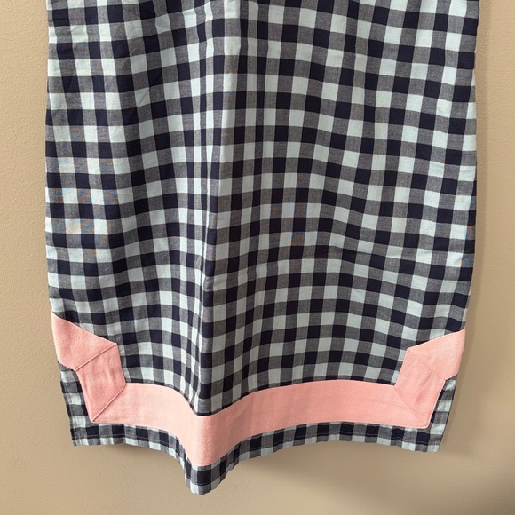 Sail To Sable Gingham Sleeveless Dress Medium Blue Navy Pink Preppy Resort - Picture 5 of 8